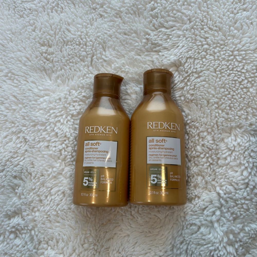 Redken All Soft Conditioner 10.1 oz 300ml Argan Oil+ 5% Moisture - LOT OF 2 NEW